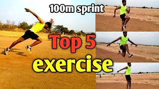 Top 5 Exercise For Run Fast 100m  strength exercise  100m running tips [upl. by Adnuahs502]