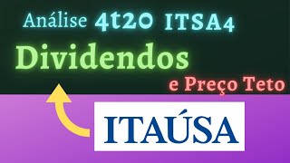 ITSA4 Itaúsa Dividendos Analise 4t20 e preço teto justo em 2021 [upl. by Leff673]