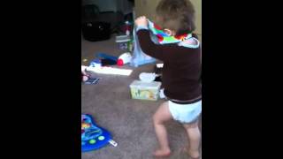 Toddler practice for learning to take off shirt [upl. by Bernadine]