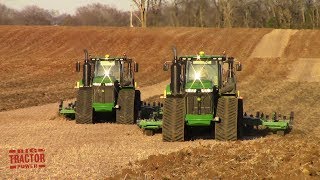 2019 Field Work Underway with Two John Deere 9620RX Tractors Chisel Plowing [upl. by Milda]