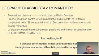 Leopardi classicista romantico [upl. by Alphonse]