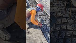 Used hammer drill to break concrete surfaces for connection [upl. by Gati]