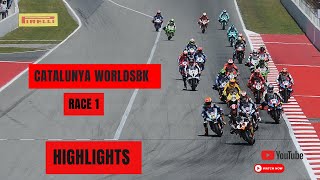 Catalunya WorldSBK Race 1 HIGHLIGHTS [upl. by Rivy239]