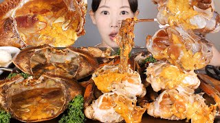 내장 폭발적✨ 던지니스크랩장 버터주먹밥 먹방 Marinated dungeness crab eating show mukbang korean food [upl. by Leirej]