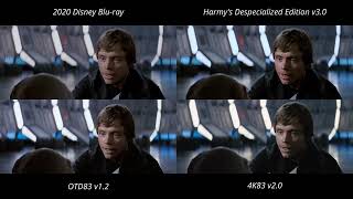 Original Darth Vader Death 4X COMPARISON  Despecialized 4K83 Bluray OTD83  Return of the Jedi [upl. by Nerral61]