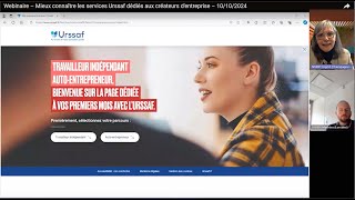 Webinaire – Mieux connaître les services Urssaf dédiés aux créateurs dentreprise – 10102024 [upl. by Enatan775]