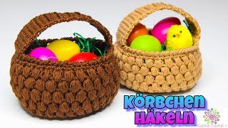 Einfaches Osterkörbchen Häkeln  Ostern  Korb  Utensilio [upl. by Ettelra]