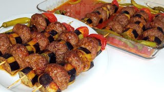 Şişte Patlıcan Kebap Nasıl Yapılır 😋 Köfteli Patlıcan Kebabı Fırın Yemekleri Nefis Yemek Tarifleri [upl. by Raynah]