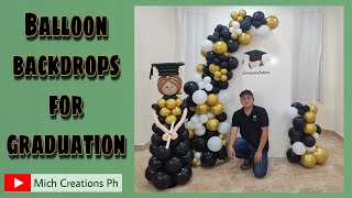 BALLOON GARLAND BACKDROP FOR GRADUATION  BACKDROP BALLOON FOR GRADUATION [upl. by Meer]