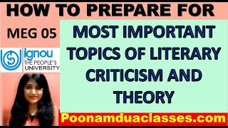 Most Important topics Video Lecture MEG 05 Literary Theory and Criticism IGNOU UGC NET MA Entrance [upl. by Anelyak]