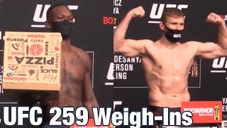 UFC 259 Official WeighIns Jan Blachowicz vs Israel Adesanya [upl. by Lambart]