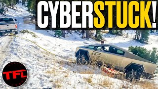 Cybertruck vs Snow FAIL Rescued by Old Ford F250 [upl. by Elva]