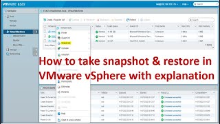 How to take virtual machine snapshot and restore in VMware vSphere   Snapshot explanation in ESXi [upl. by Older715]