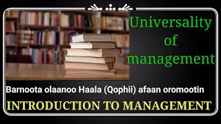 part 3 introduction to management universality of managementin afan oromoo [upl. by Sorci]