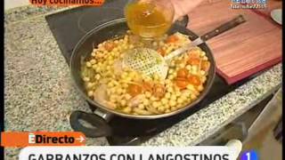 Tercera receta de Garbanzos con langostinos ED [upl. by Ajam]