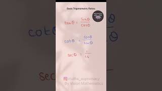 Basic Trigonometric Ratiostantheta cottheta sintheta costheta sectheta cosectheta [upl. by Willcox]