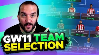 ⚠️ PALMER DOUBTS ⚠️  FPL TEAM SELECTION  GAMEWEEK 11  Fantasy Premier League Tips 202425 [upl. by Nytsirt126]