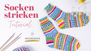 Einfache Strickanleitung Lerne SOCKEN STRICKEN [upl. by Atinhoj]