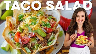 Easy Taco Salad Bowls Recipe Crispy Fresh and Delicious [upl. by Thornton]