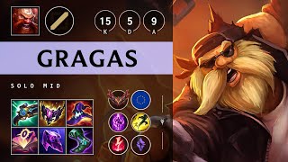 Gragas Mid vs Akali Legendary  EUW Grandmaster Patch 1417 [upl. by Zabrine]