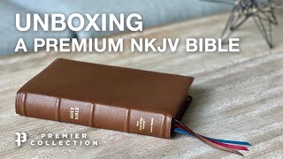 Unboxing a new premium NKJV Bible from Thomas Nelson [upl. by Ardnassac275]