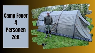 CampFeuer TunnelzeltX 4 Personen Zelt Test und Aufbau [upl. by Danuloff]