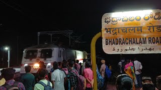 MUGR SC exp 12746 arriving Bhadrachalam road railway station with LGD WAP7  INDIAN RAILWAYS [upl. by Cuhp]