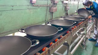 NonStick Chinese Wok Mass Production Process  鑄鋁中華炒鍋  Taiwan Wok Factory [upl. by Leakcim275]