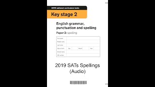 KS2 SATs 2019 Spellings [upl. by Buhler]