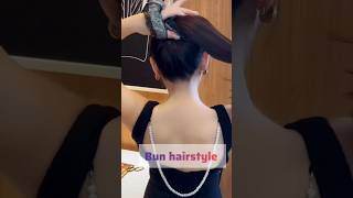 Bun hairstyle hairstyle amazinghacks easyhairstyle hairhacks hair trending longhair [upl. by Doughty]