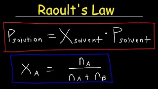 Raoults Law  How To Calculate The Vapor Pressure of a Solution [upl. by Nicola]