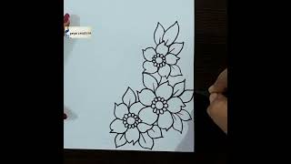 flower border design  flower drawing  border design  project work design  assignment shorts [upl. by Enelhtac]