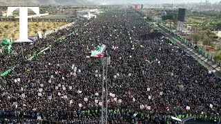 Enormous crowd rallies in Yemen in solidarity with Gaza [upl. by Neelie]