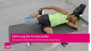 Dehnung der Kniestrecker  Patellaspitzensyndrom Übungen [upl. by Dnomzed]