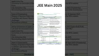 JEE main 2025 exam schedule released  session 1 registration starts today jeemain [upl. by Gnehs]