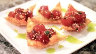 Ahi Tuna Recipe  Hawaiian Poke Nachos [upl. by Itoc]