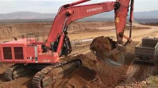 Hitachi Zaxis 670LC Excavator Loading Trucks With 3 Passes [upl. by Nissy930]