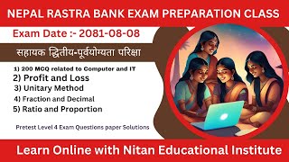 NRB LEVEL 4 PRETEST EXAM PREPARATION CLASS Most VVI for Exam [upl. by Asek]