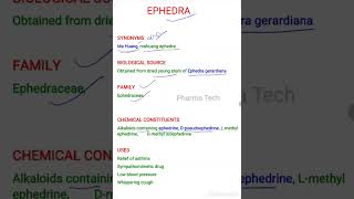 Ephedra pharmacognosy pharmacognosyvideos importantmcqs [upl. by Marilin]