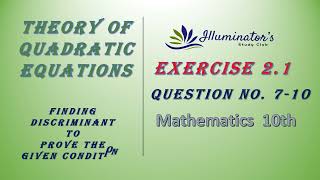 Discriminant  Disc  10th Math Ex No 21 Q No 710  ISC [upl. by Groves483]