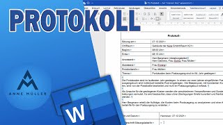 So erstellst du ein Protokoll in Word  Kaufleute für Büromanagement [upl. by Brackely]