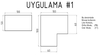 Autocad 2 Boyutlu Çizim Dersleri 1 Line Ortho Grid [upl. by Neiht642]