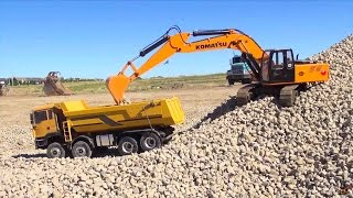 RC ADVENTURES  112 Scale Earth Digger 4200XL Excavator amp 114 8x8 Armageddon Dump Truck [upl. by Anikehs447]