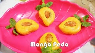 Mango Peda Recipe in Hindi  मैंगो पेड़ा रेसीपी  Instant Peda  Quick amp Easy Mango Peda Recipe [upl. by Kcirdneked979]