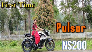 Pulsar Ns 200 Bike Riding First Trial  Rider Devika [upl. by Florry]