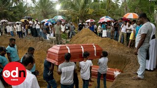 First mass funeral for victims of Sri Lanka bomb blasts [upl. by Hsirap]