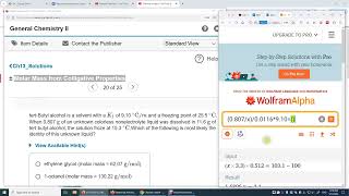 Ch13 Molar Mass from Colligative Properties [upl. by Solita]