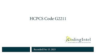 HCPCS Code G2211 [upl. by Grondin]