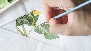 Realistic Botanical Watercolor Painting quotDahliasquot  Part 3 quotDahlia Leafquot [upl. by Jedidiah]