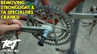 How To Remove Vintage Stronglight amp TA Specialties Cranksets amp Crank Puller Tools [upl. by Ylrbmik]